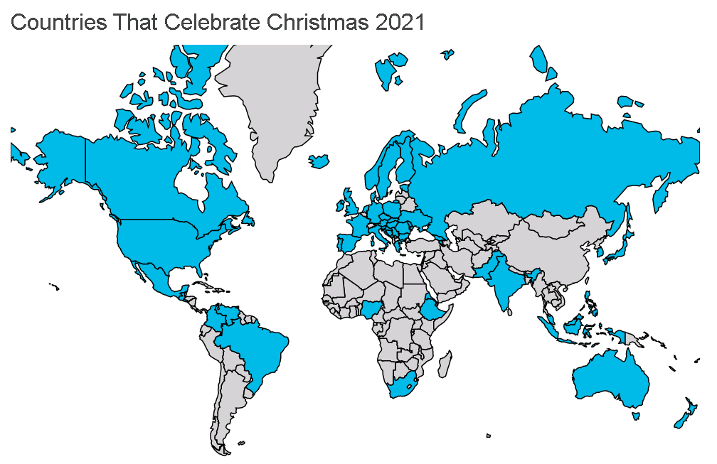 Países que celebran la Navidad 2021----Mapa de distribución de clientes con Sunnex