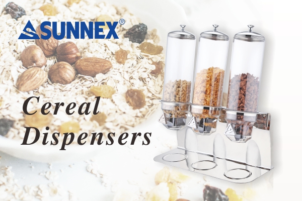 Dispensadores triples de cereales SUNNEX