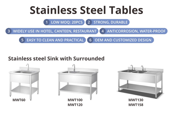 Mesa de trabajo de cocina comercial SUNNEX