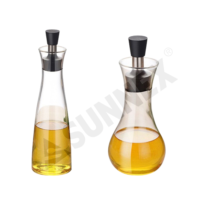 Botella de aceite corta de vidrio de borosilicato