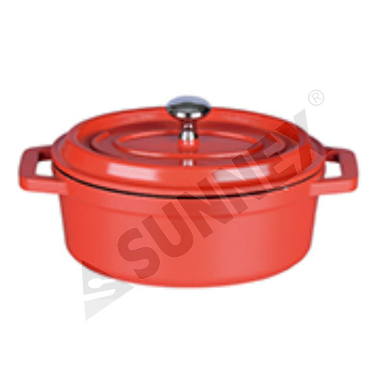 Olla de sopa Kitchen Red Classic Mini Series con asa, cazuela ovalada