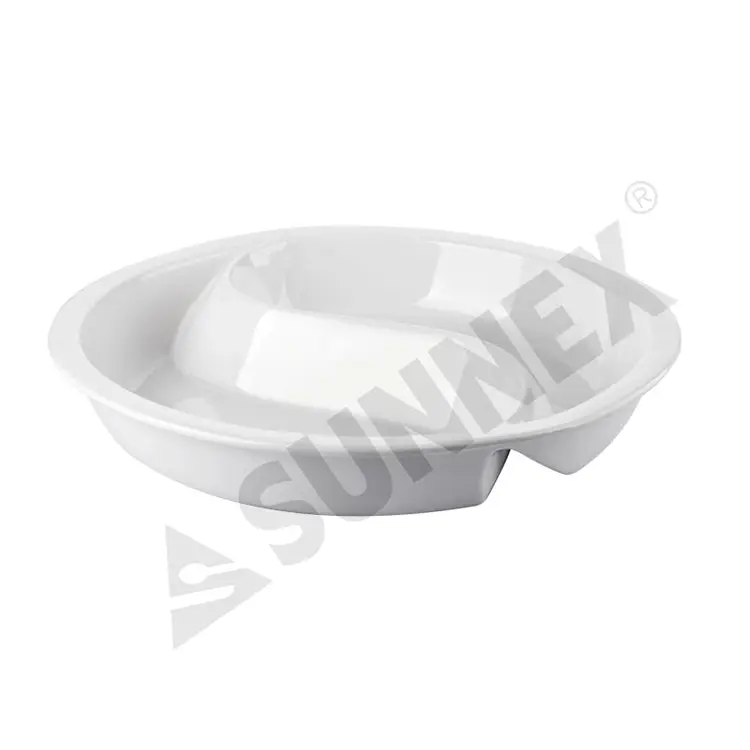 Bandeja de comida de porcelana 2 división