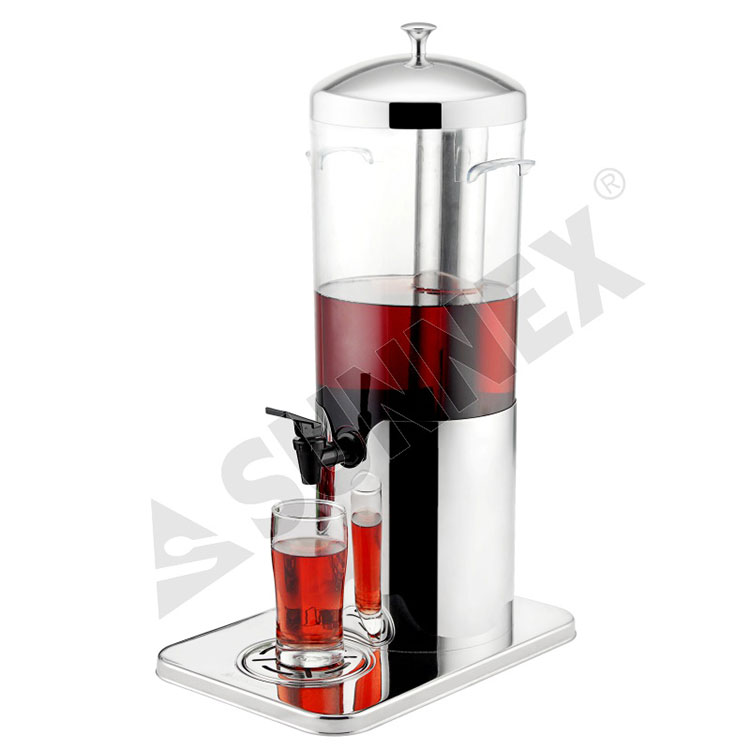 Dispensador de bebidas de acero inoxidable individual con tubo de hielo