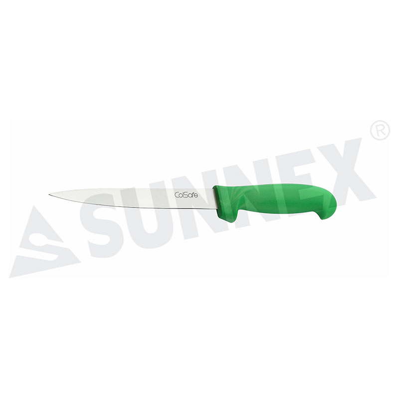 Cuchillo para filetear de acero inoxidable con mango verde