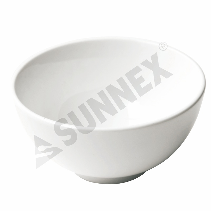 Cuenco de arroz de porcelana de color blanco